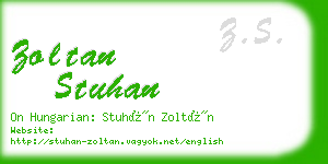 zoltan stuhan business card